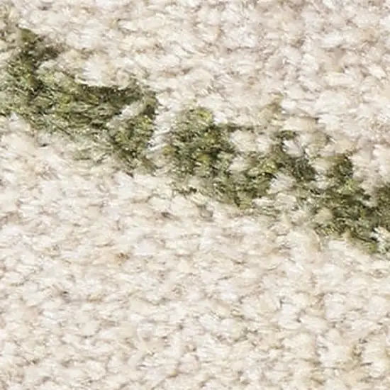 6' Beige And Green Abstract Runner Rug Photo 3