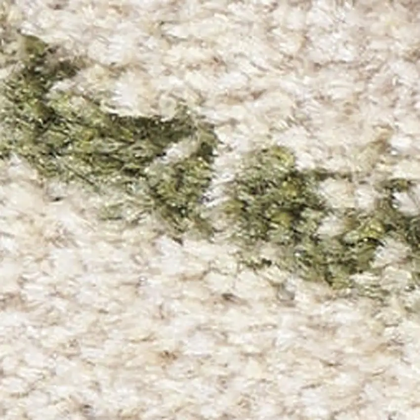 8' Beige And Green Abstract Runner Rug Photo 2