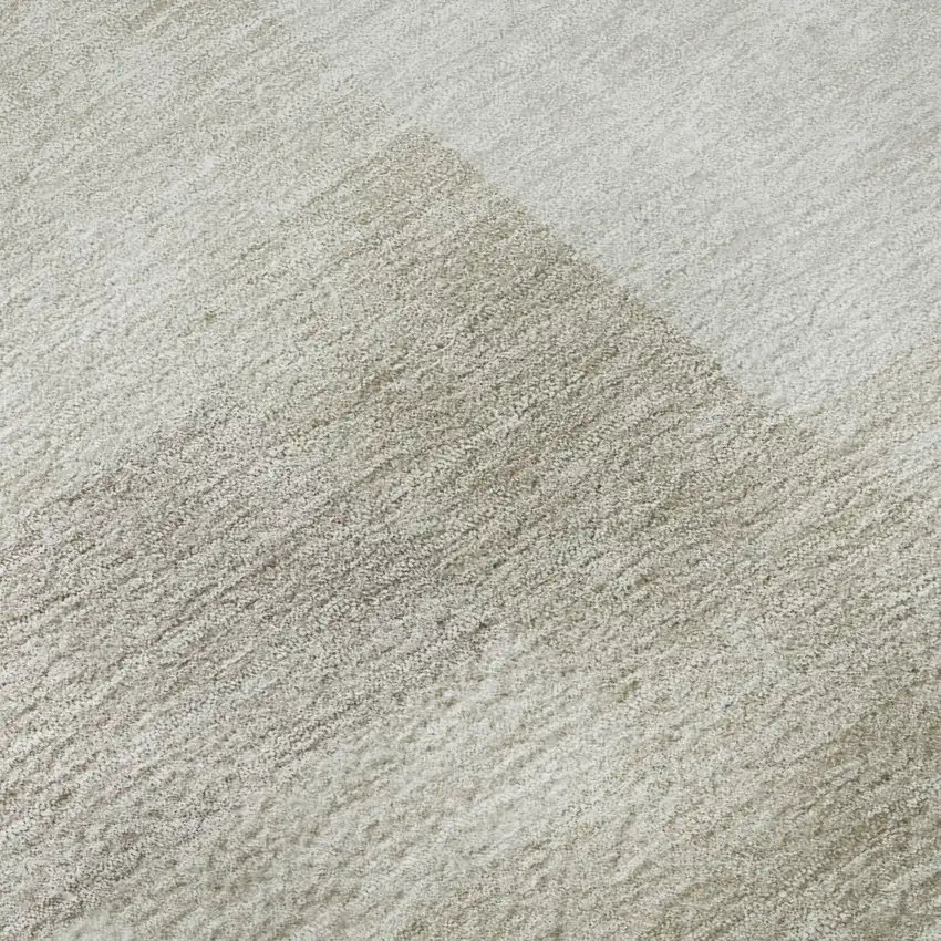 8' Beige And Ivory Abstract Geometric Washable Round Rug With UV Protection Photo 9