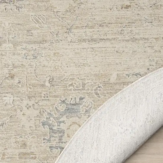 6' Beige And Ivory Abstract Round Rug Photo 6