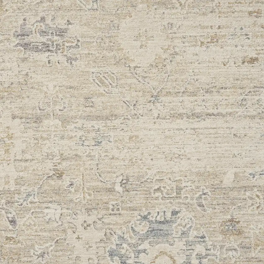 6' Beige And Ivory Abstract Round Rug Photo 7