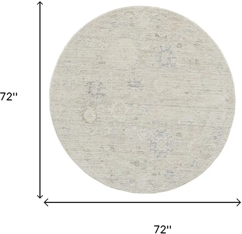 6' Beige And Ivory Abstract Round Rug Photo 8
