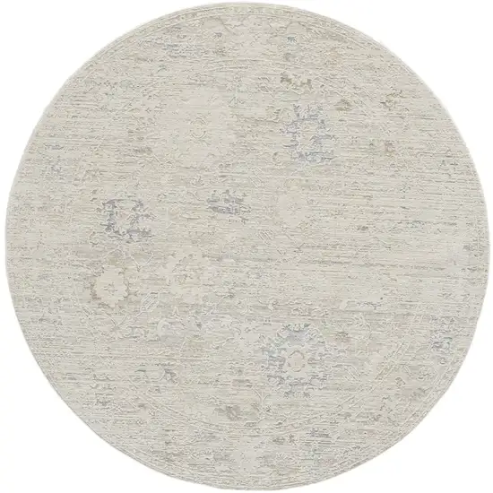 6' Beige And Ivory Abstract Round Rug Photo 2