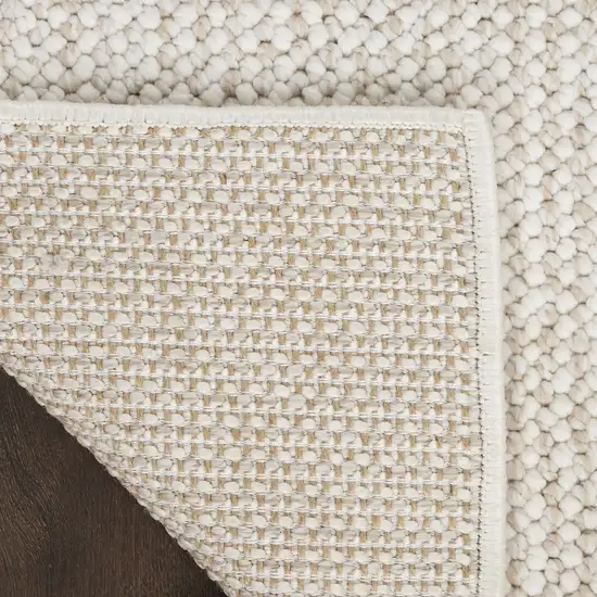 8' Beige And Ivory Abstract Runner Rug Photo 8