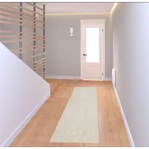 Photo of 8' Beige And Ivory Abstract Runner Rug