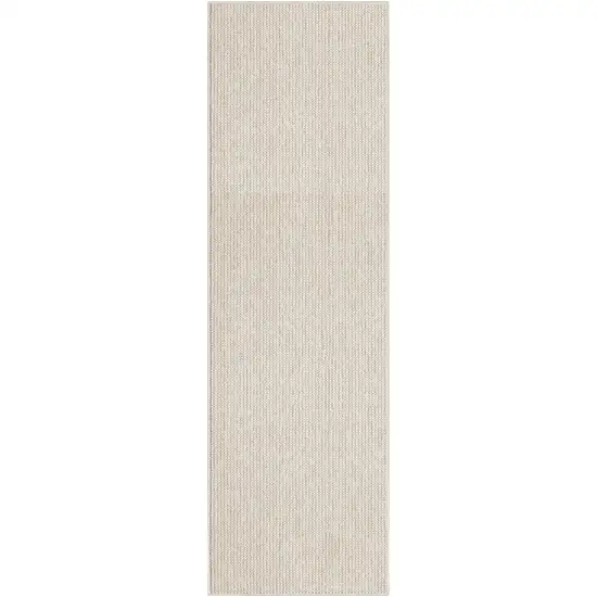 6' Beige And Ivory Abstract Runner Rug Photo 2