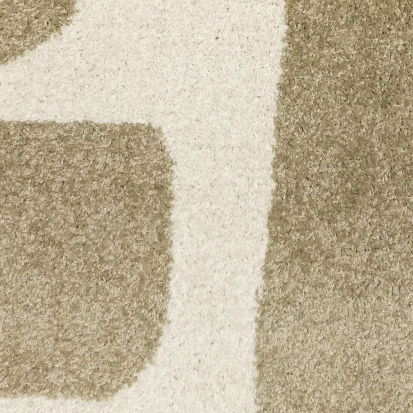 7' Beige And Ivory Abstract Runner Rug Photo 3
