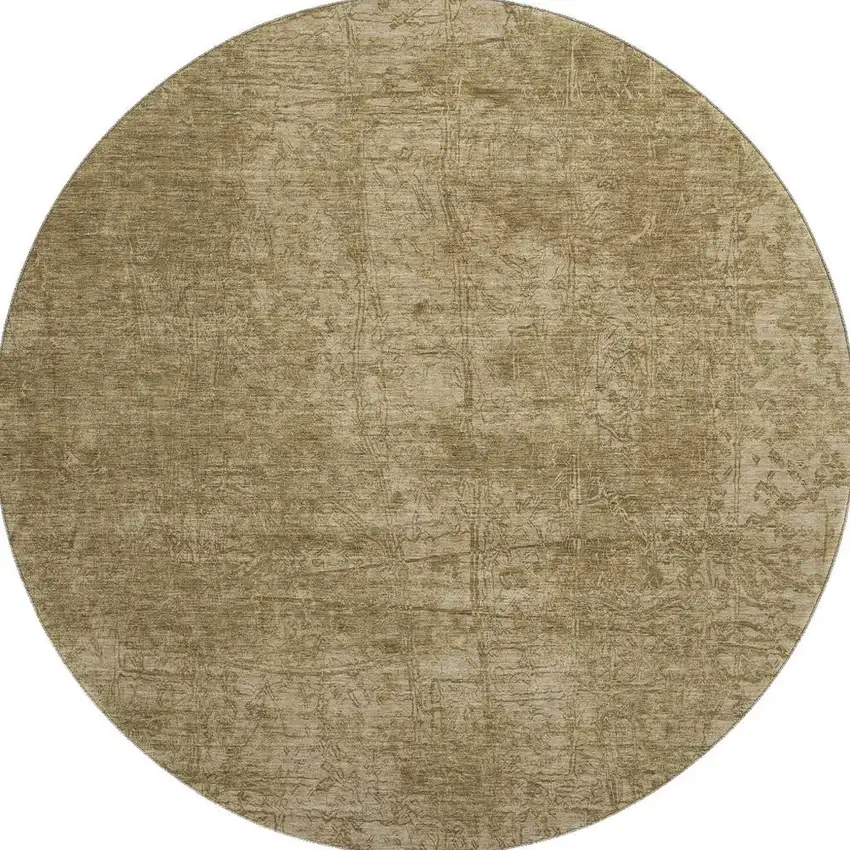 8' Beige And Ivory Abstract Washable Round Rug With UV Protection Photo 4