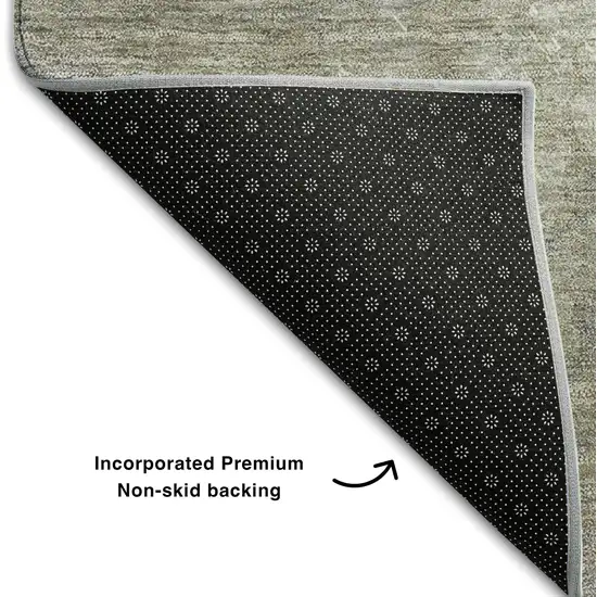 8' Beige And Ivory Abstract Washable Round Rug With UV Protection Photo 6