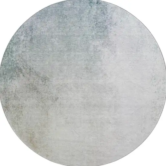 8' Beige And Ivory Abstract Washable Round Rug With UV Protection Photo 4