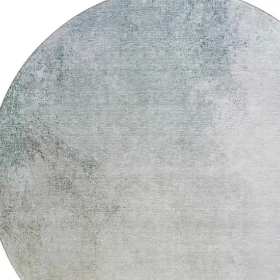 8' Beige And Ivory Abstract Washable Round Rug With UV Protection Photo 3