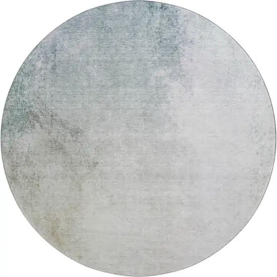 8' Beige And Ivory Abstract Washable Round Rug With UV Protection Photo 1