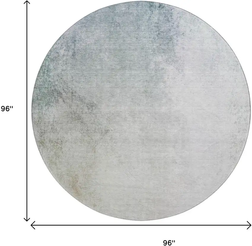 8' Beige And Ivory Abstract Washable Round Rug With UV Protection Photo 3