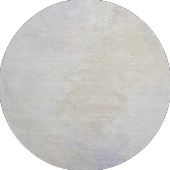 8' Beige And Ivory Abstract Washable Round Rug With UV Protection Photo 3