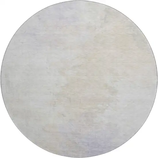 8' Beige And Ivory Abstract Washable Round Rug With UV Protection Photo 1