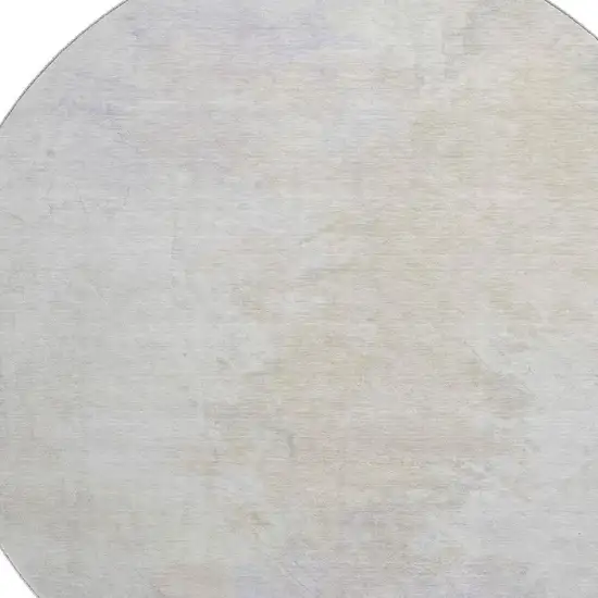 8' Beige And Ivory Abstract Washable Round Rug With UV Protection Photo 2