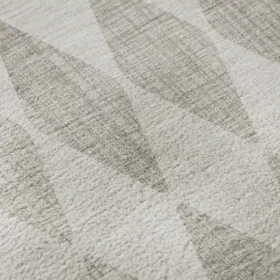 8' Beige And Ivory Diamond Washable Round Rug With UV Protection Photo 9