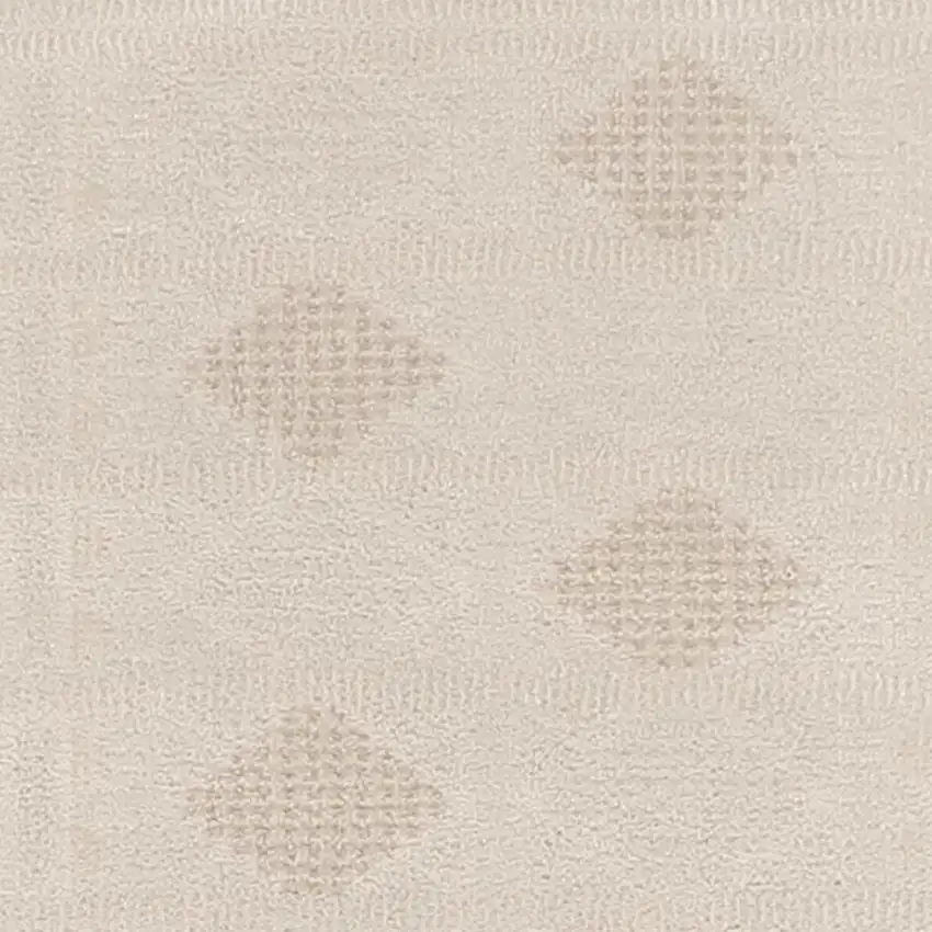 6' Beige And Ivory Geometric Runner Rug Photo 3