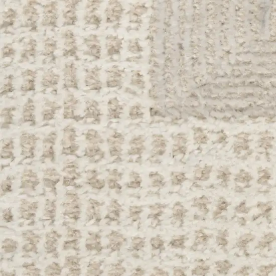 6' Beige And Ivory Geometric Runner Rug Photo 7