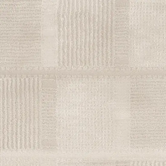 6' Beige And Ivory Geometric Runner Rug Photo 3