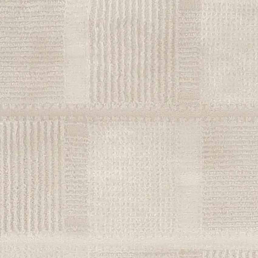 6' Beige And Ivory Geometric Runner Rug Photo 3