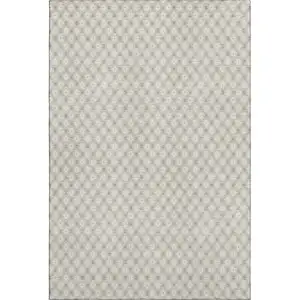 Photo of 8' Beige And Ivory Geometric Washable Area Rug With UV Protection