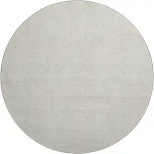 Photo of 8' Beige And Ivory Geometric Washable Round Rug With UV Protection