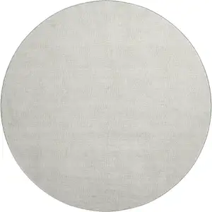 Photo of 8' Beige And Ivory Geometric Washable Round Rug With UV Protection