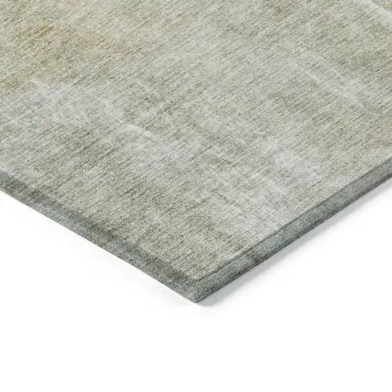 8' Beige And Ivory Round Abstract Washable Indoor Outdoor Area Rug Photo 8