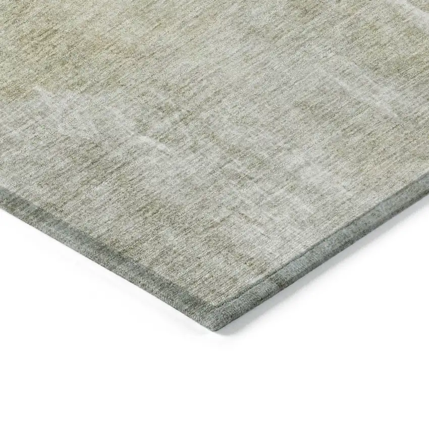 8' Beige And Ivory Round Abstract Washable Indoor Outdoor Area Rug Photo 8