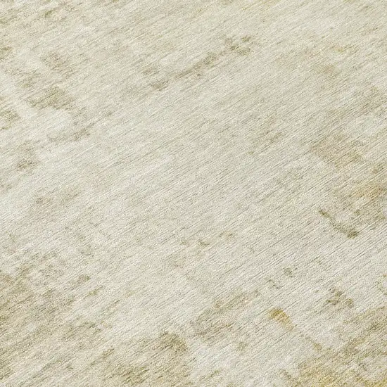 8' Beige And Ivory Round Abstract Washable Indoor Outdoor Area Rug Photo 9