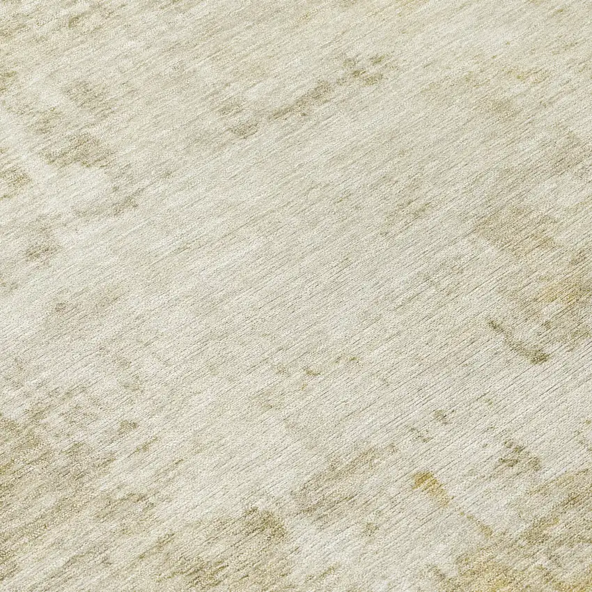 8' Beige And Ivory Round Abstract Washable Indoor Outdoor Area Rug Photo 9