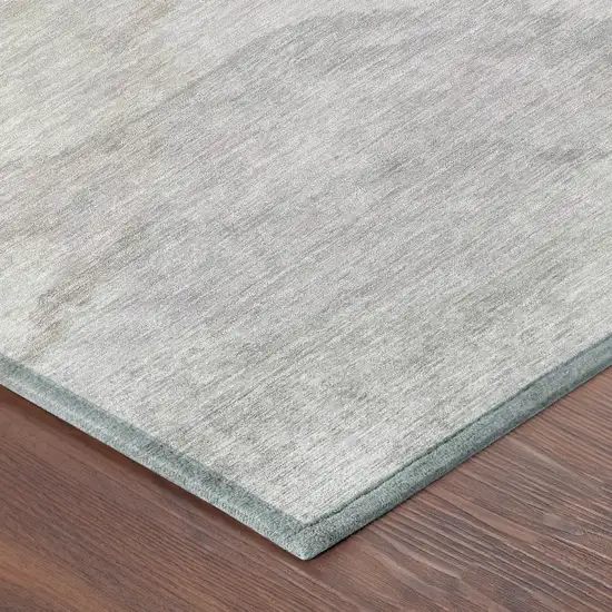 8' Beige And Ivory Round Abstract Washable Indoor Outdoor Area Rug Photo 6