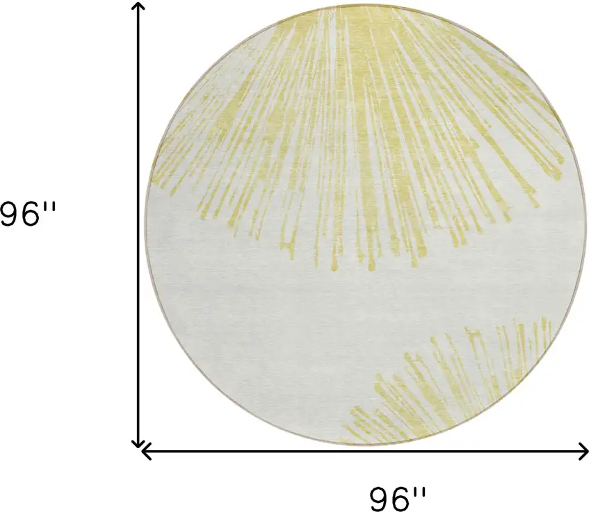 8' Beige And Ivory Round Abstract Washable Indoor Outdoor Area Rug Photo 8