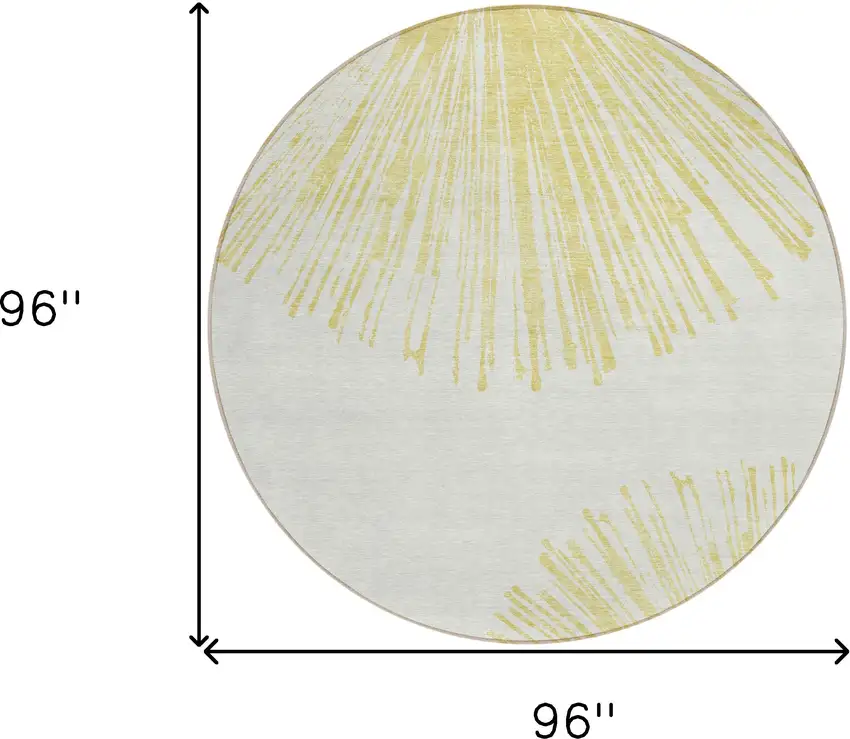 8' Beige And Ivory Round Abstract Washable Indoor Outdoor Area Rug Photo 8