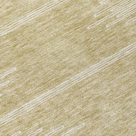 8' Beige And Ivory Round Abstract Washable Indoor Outdoor Area Rug Photo 8