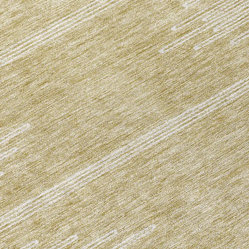 8' Beige And Ivory Round Abstract Washable Indoor Outdoor Area Rug Photo 8