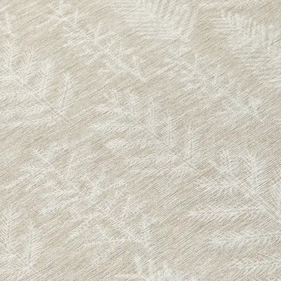 8' Beige And Ivory Round Trees Washable Indoor Outdoor Area Rug Photo 8