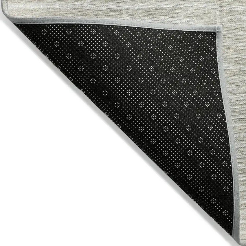 8' Beige And Ivory Round Geometric Washable Indoor Outdoor Area Rug Photo 3
