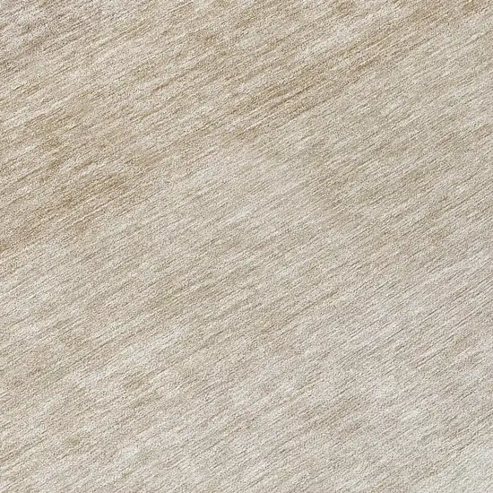 8' Beige And Ivory Round Ombre Washable Indoor Outdoor Area Rug Photo 8