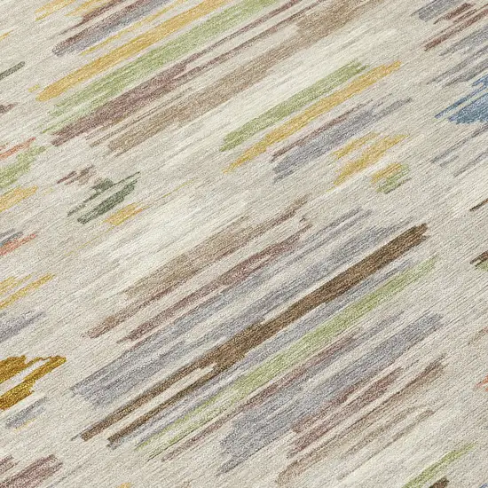 8' Beige And Ivory Round Southwestern Washable Indoor Outdoor Area Rug Photo 7