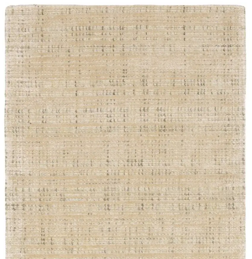 8' Beige And Ivory Striped Hand Tufted Runner Rug Photo 4