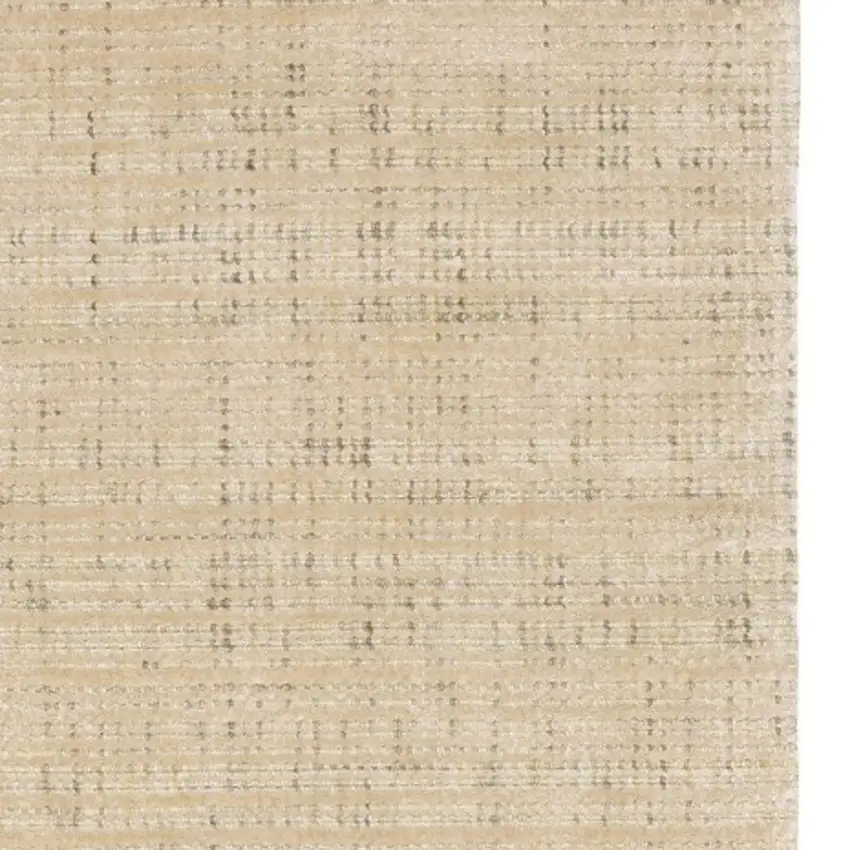 8' Beige And Ivory Striped Hand Tufted Runner Rug Photo 5