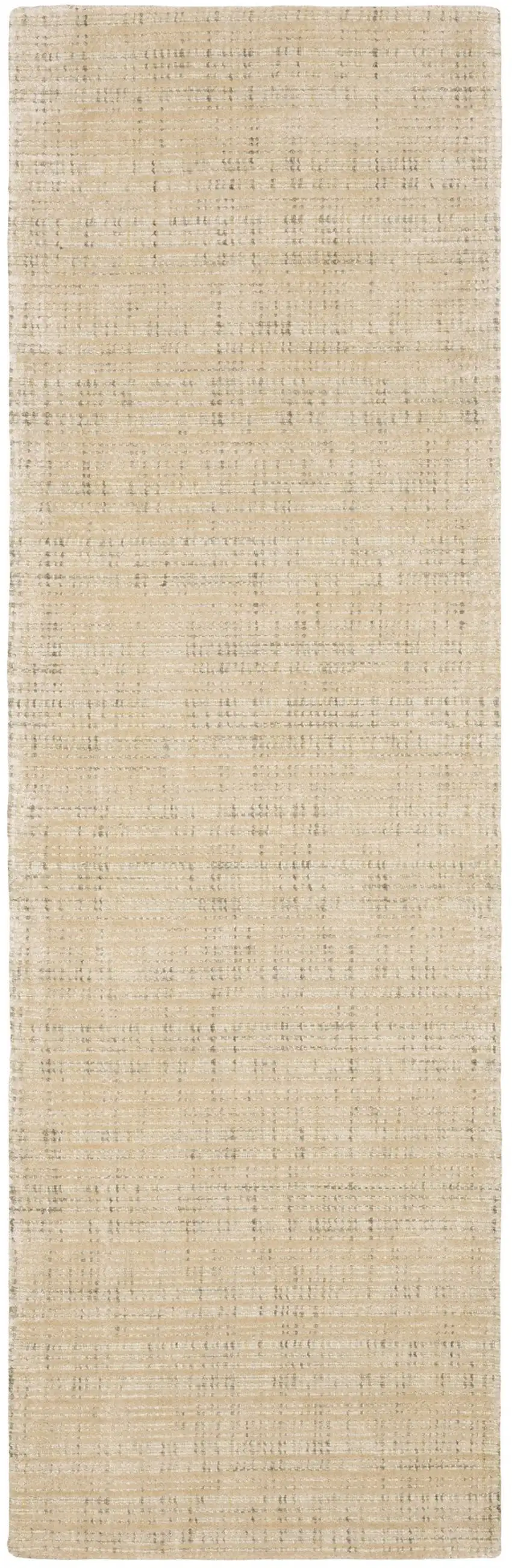 8' Beige And Ivory Striped Hand Tufted Runner Rug Photo 2