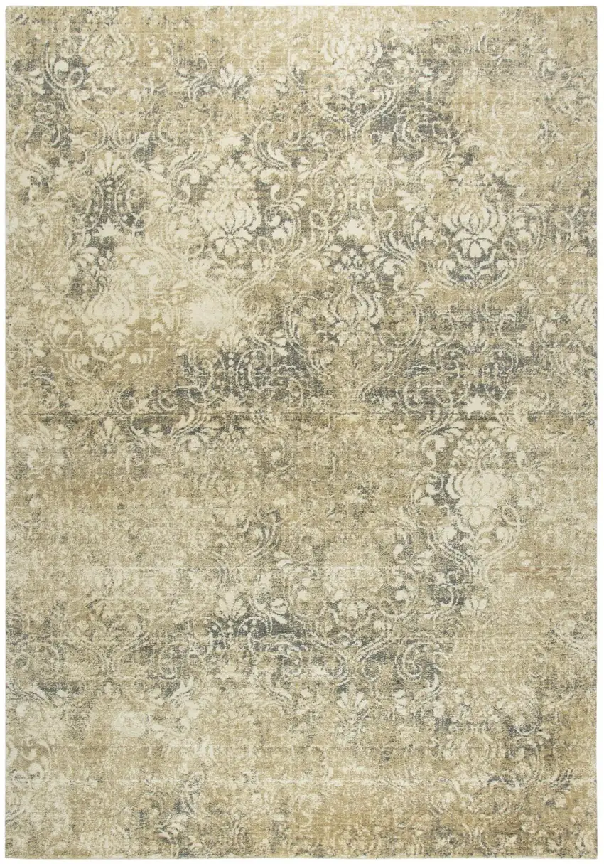 10' Beige And Natural New Zealand Lambs Wool Damask Hand Carved Handmade Area Rug Photo 1