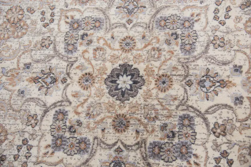 8' Beige And Natural New Zealand Lambs Wool Medallion Hand Carved Handmade Area Rug Photo 1