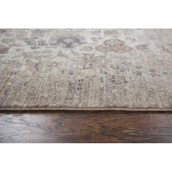8' Beige And Natural New Zealand Lambs Wool Medallion Hand Carved Handmade Area Rug Photo 5