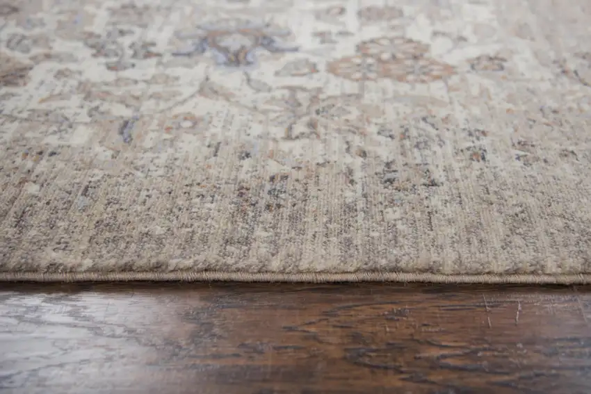 8' Beige And Natural New Zealand Lambs Wool Medallion Hand Carved Handmade Area Rug Photo 5