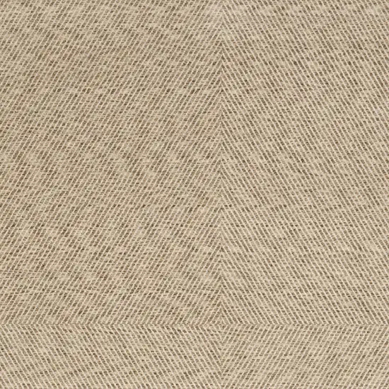 8' Beige And Tan Striped Runner Rug With Fringe Photo 5