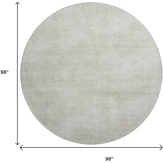 8' Beige And Taupe Abstract Washable Round Rug With UV Protection Photo 9
